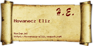 Hovanecz Eliz névjegykártya
